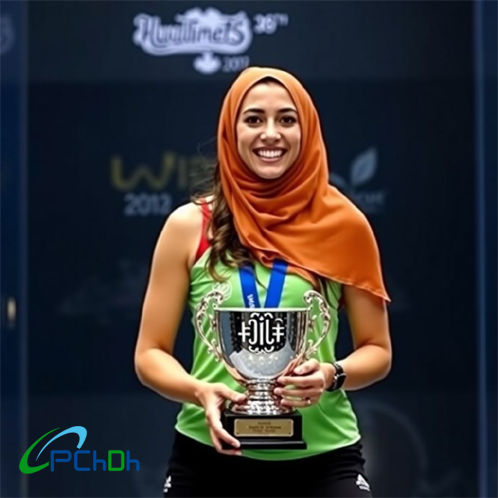 Nour el -Sherbini won the title of the World Squash Championship (AI Image)
